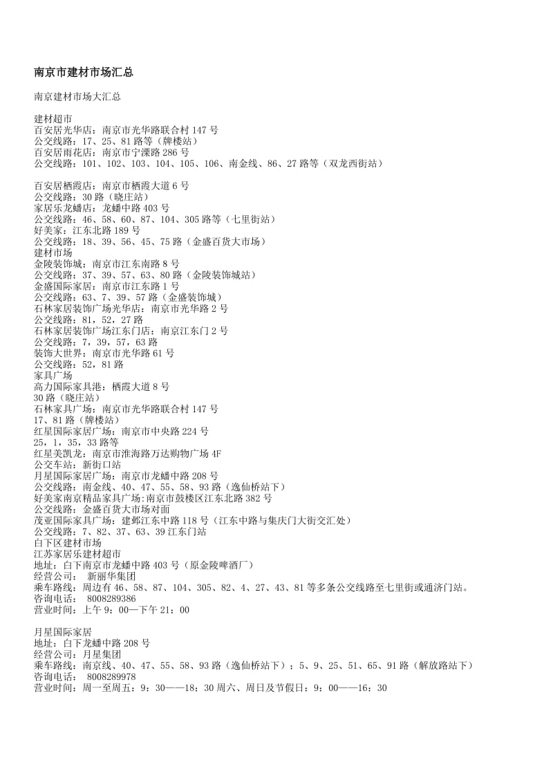 南京建材市场